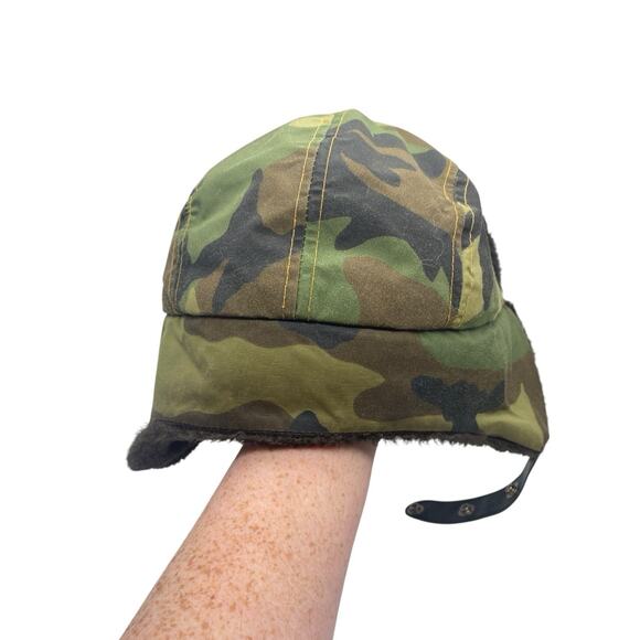 Vintage Ear Flap Trapper Hat Cap Camo Camouflage Thinsulate Gore-Tex 3M Hunting - Picture 4 of 9